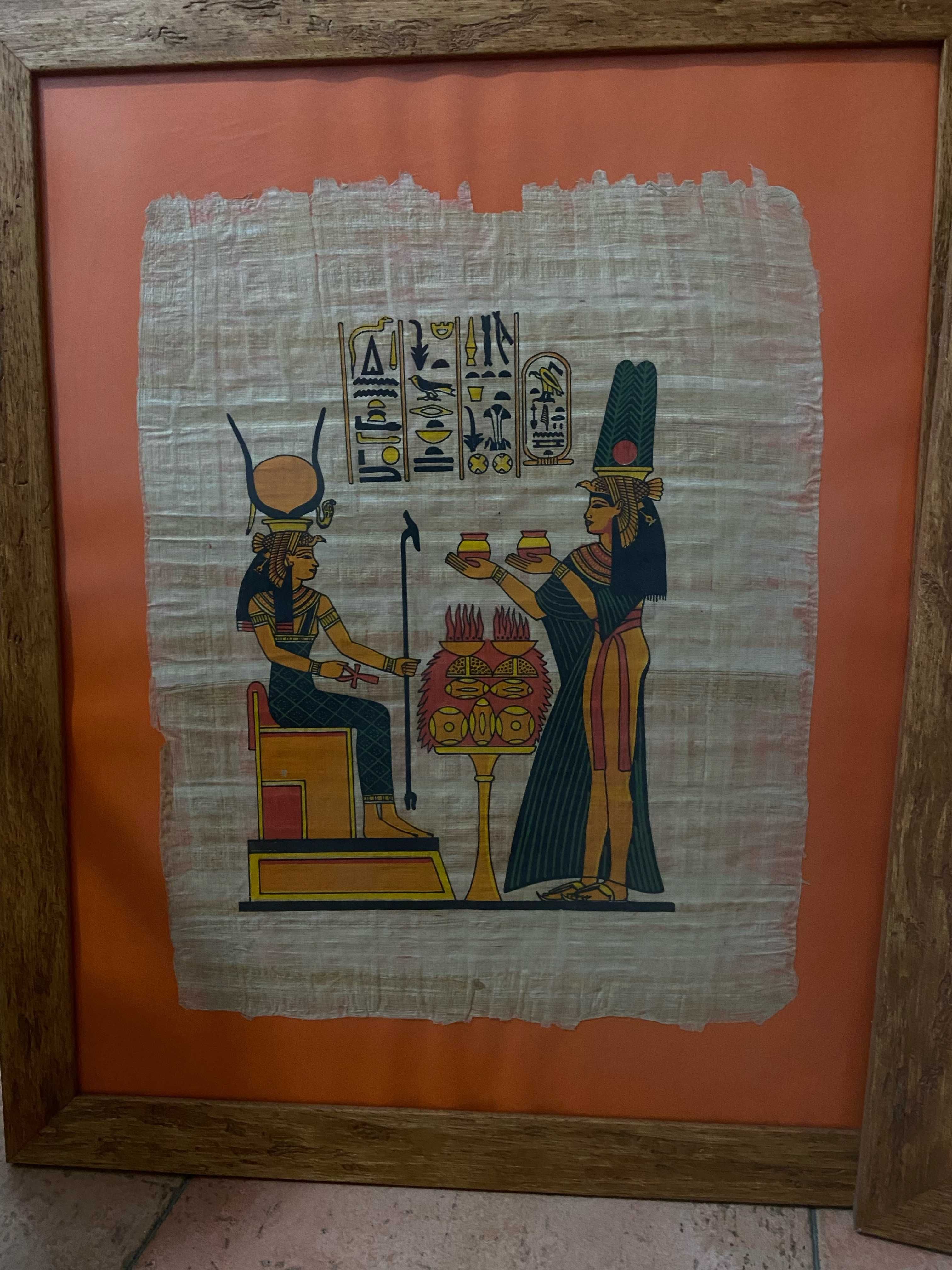 Quadros de Papiro com moldura em madeira