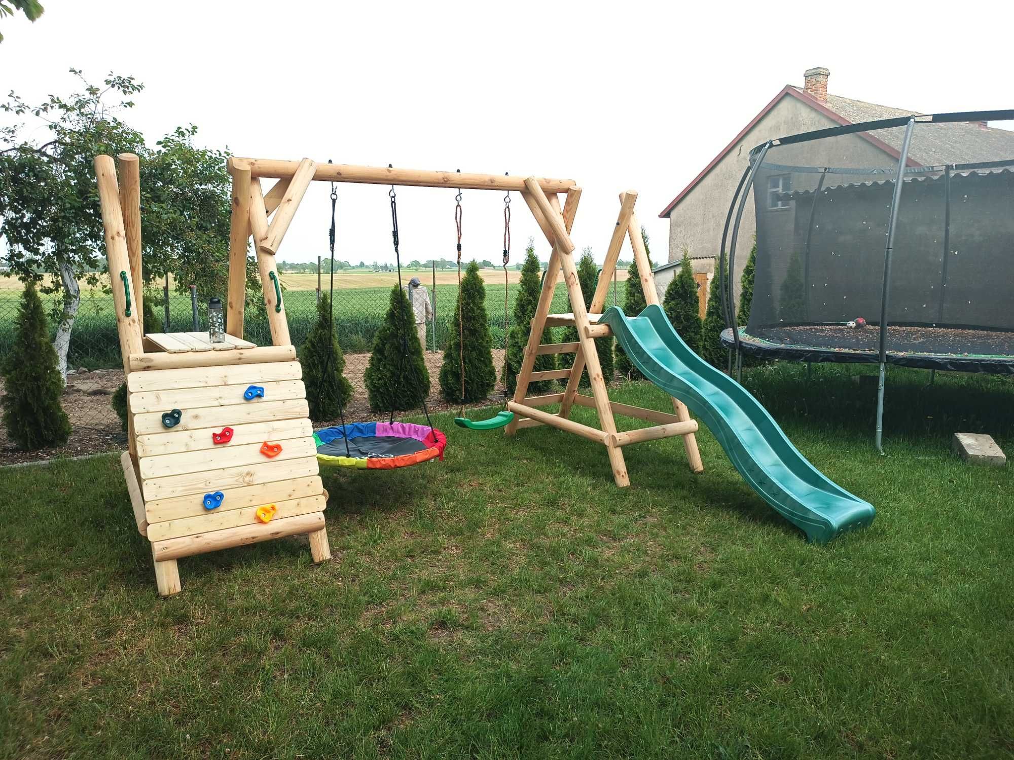Plac zabaw "Tymek" huśtawka zjeżdżalnia wspinaczka wysoka jakość