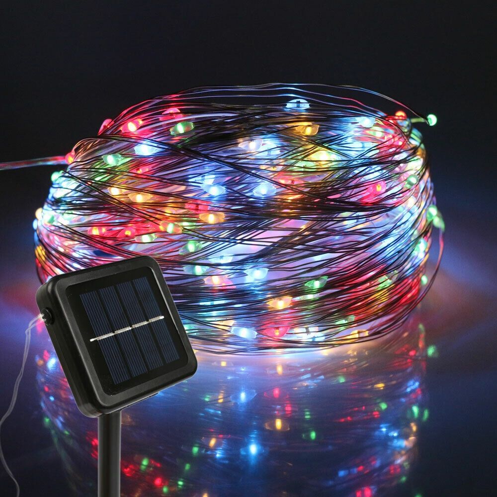 Lampki solarne na balkon ogrodowe 12m 100 led multicolor do ogrodu