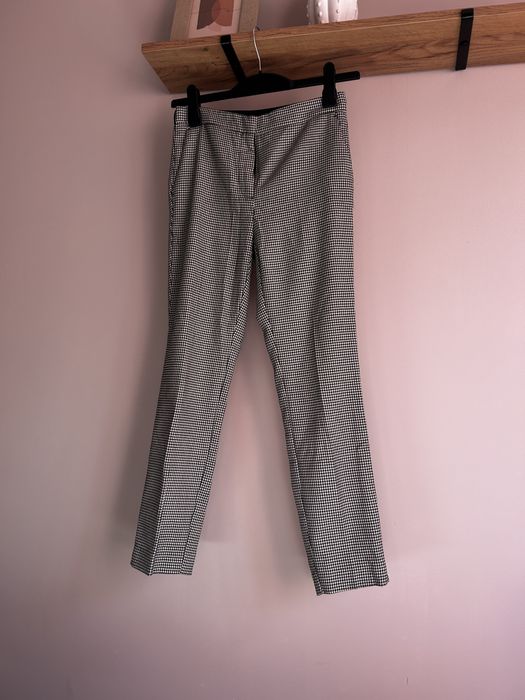 Zara eleganckie spodnie w kant do pracy biura w kratę kratka petitka
