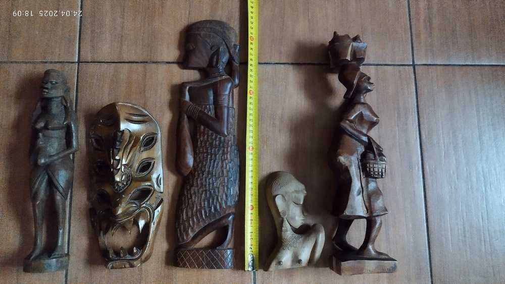 Rzeźby figurki maski drewniane egzotyczne afrykańskie