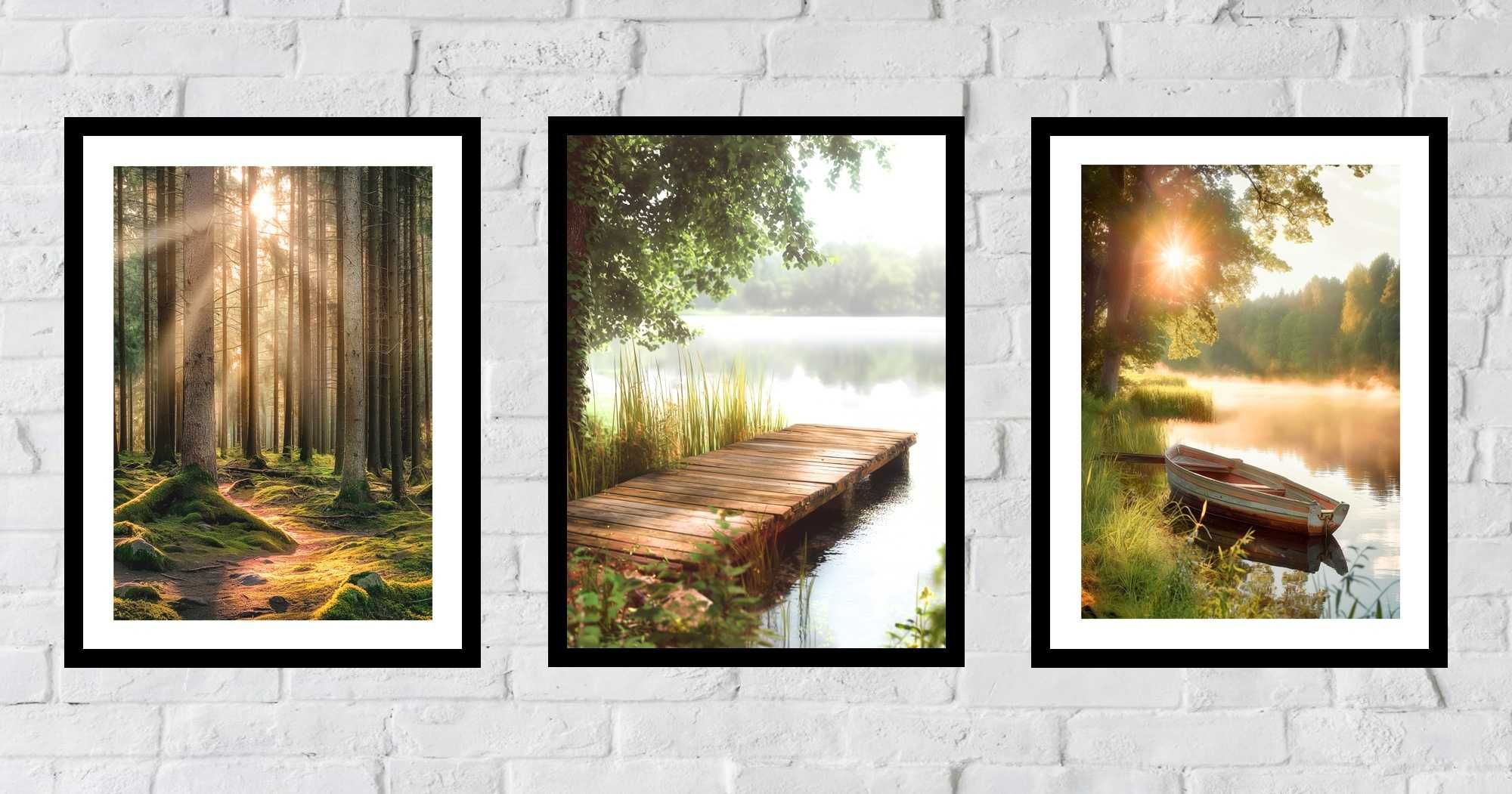 50x40 obrazy w ramie plakaty ramka ŁĄKA MOST TRAWA SALON NATURA BOHO