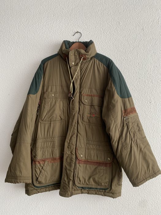 Casaco XL verde caqui e verde escuro, com forro polar