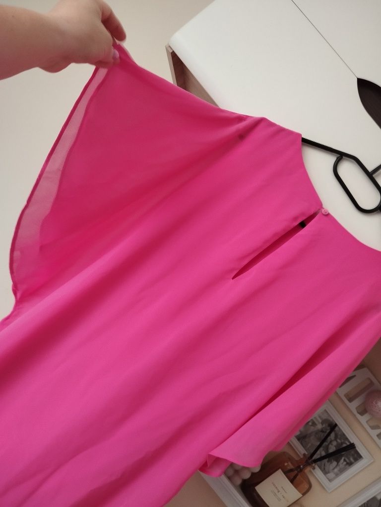 Piękna sukienka motyl oversize róż magenta S 36