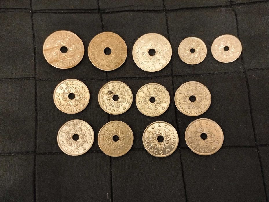 Monety, Korony, Dania, zestaw 13 szt.