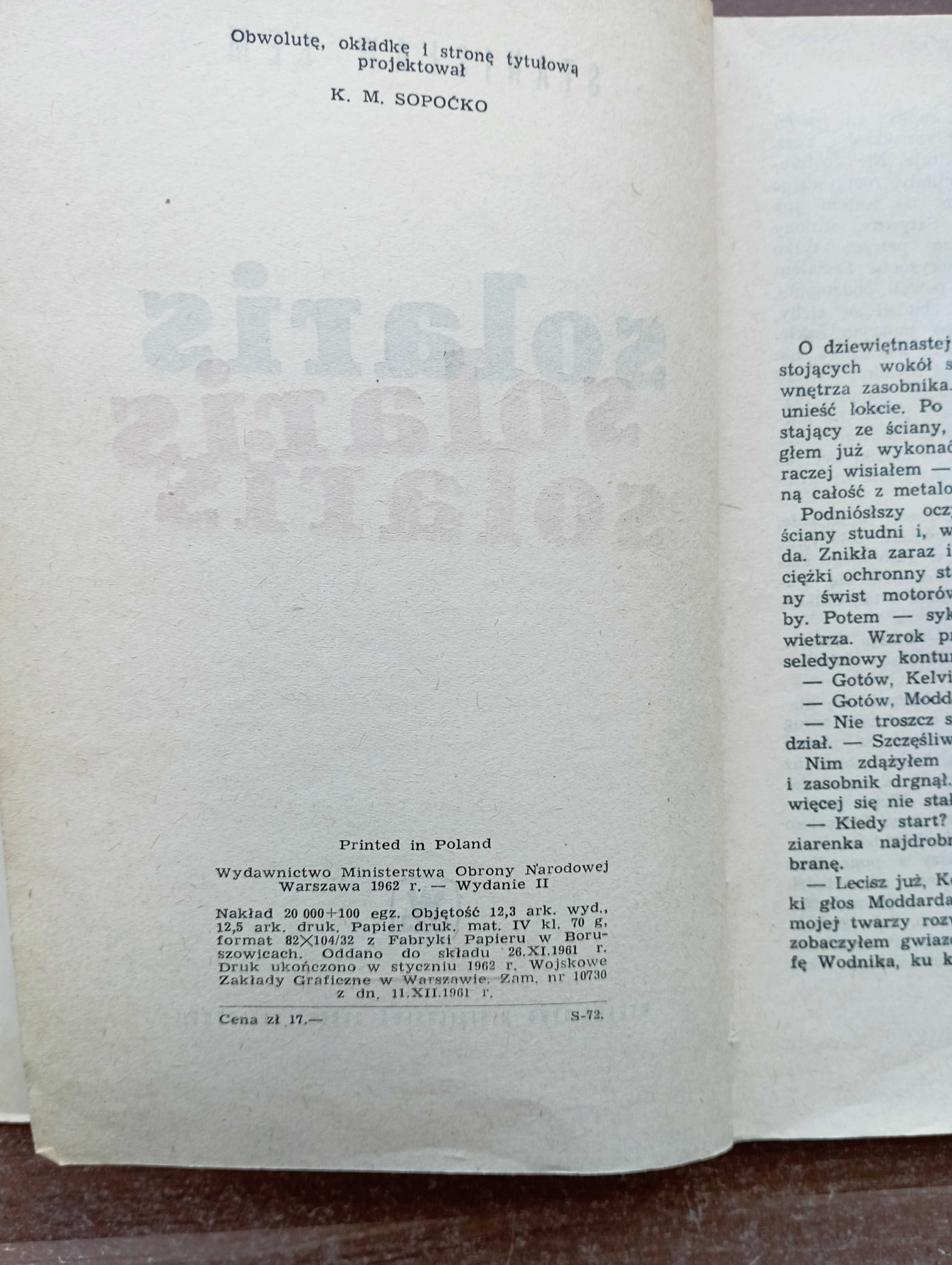 Solaris Stanisław Lem wydanie drugie 1968