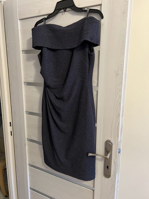 Suknia balowa wizytowa wieczorowa rozmiar M granatowa