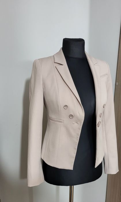 Elegancka marynarka, beżowa, guziki, pretty one, 36