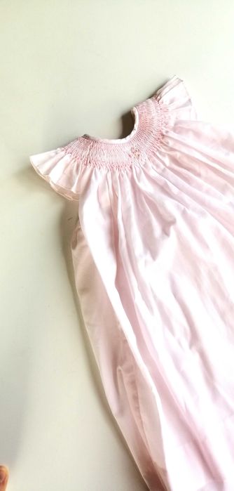 pastelowa długa jasnoróżowa sukienka dla dziewczynki 6-9mies 74