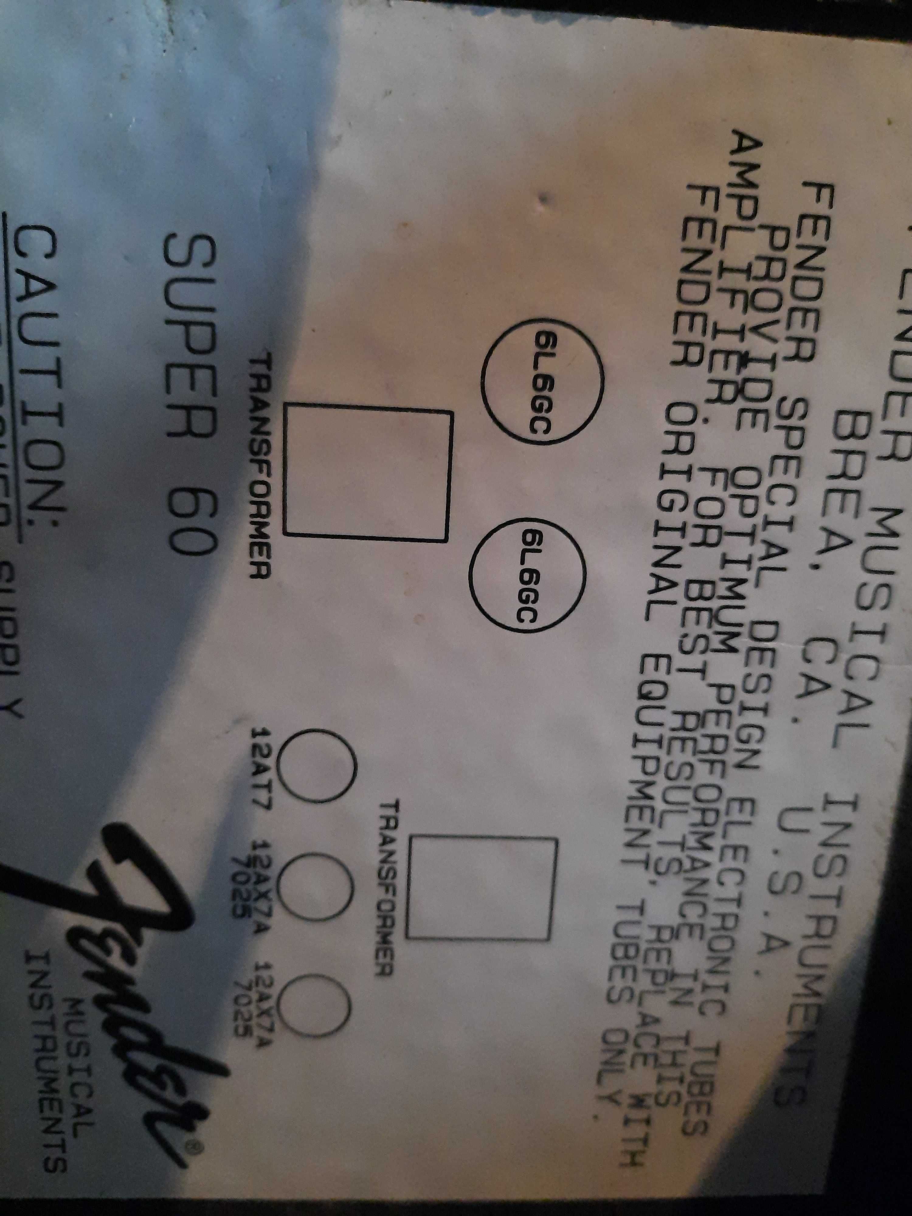 Wzmacniacz Fender Super 60 Lampa, combo