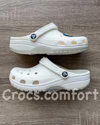 Крокси білі класік чоловічі і жіночі, crocs classic clog white 36-44