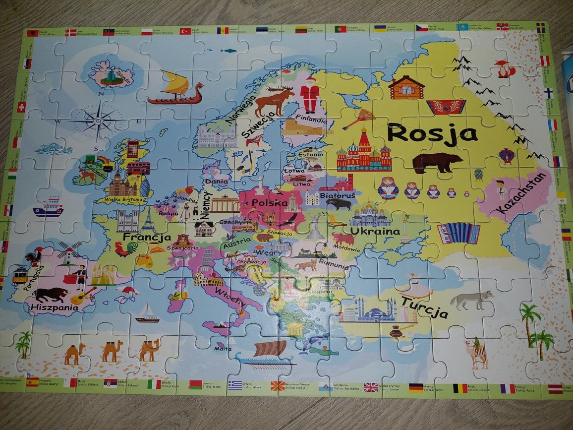 Puzzle malego bystrzaka Mapa Europy