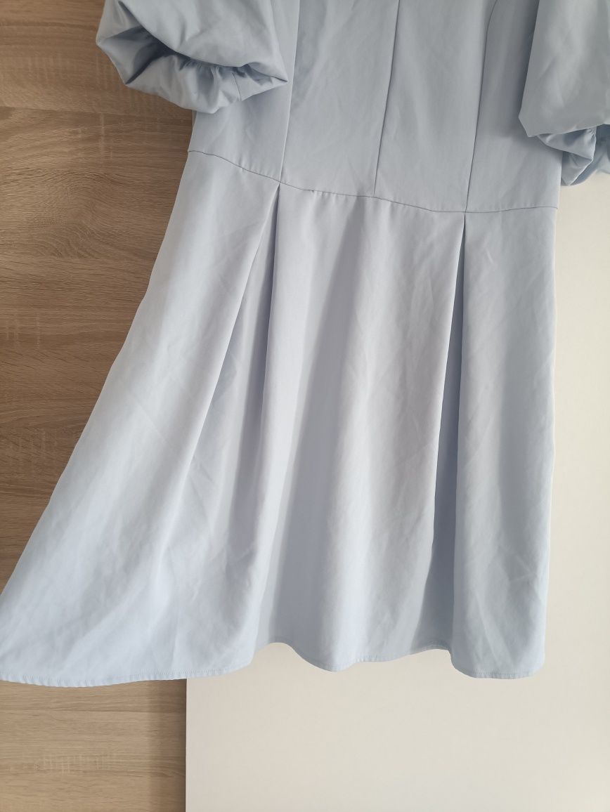 Mohito 42 XL błękitna sukienka krótki rękaw