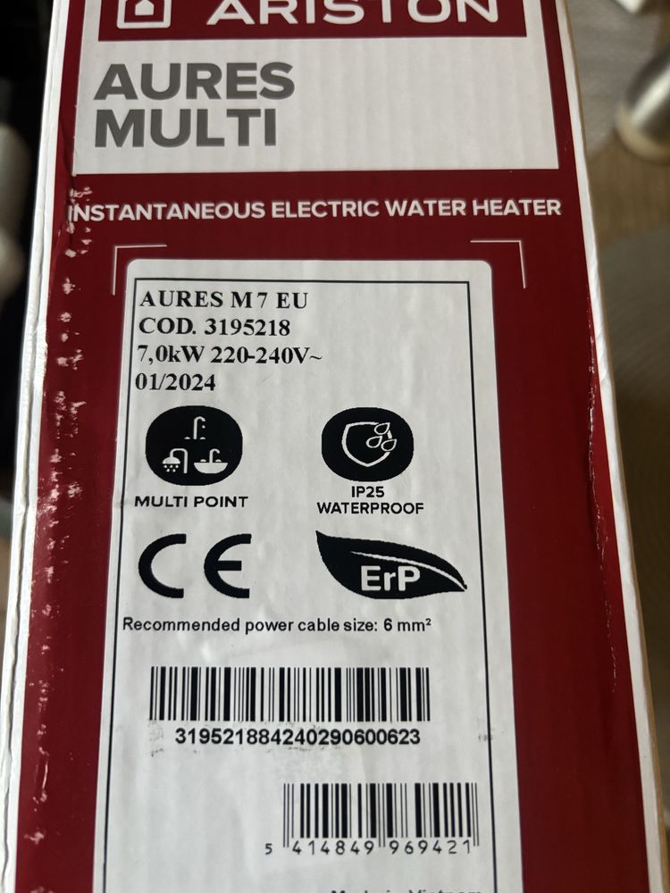 Ariston Aures M 7 EU -Przeplywowy podgrzewacz wody
