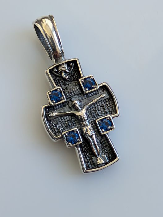 Срібний хрестик серебряная крестик мужской чоловічий кулон 925