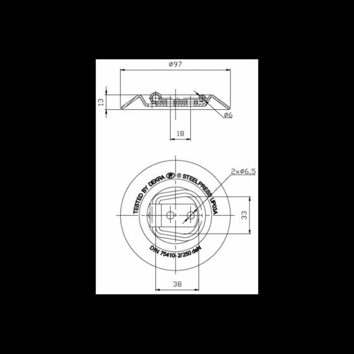 Uchwyt podłogowy mocowanie ładunku UP-03A 250kg