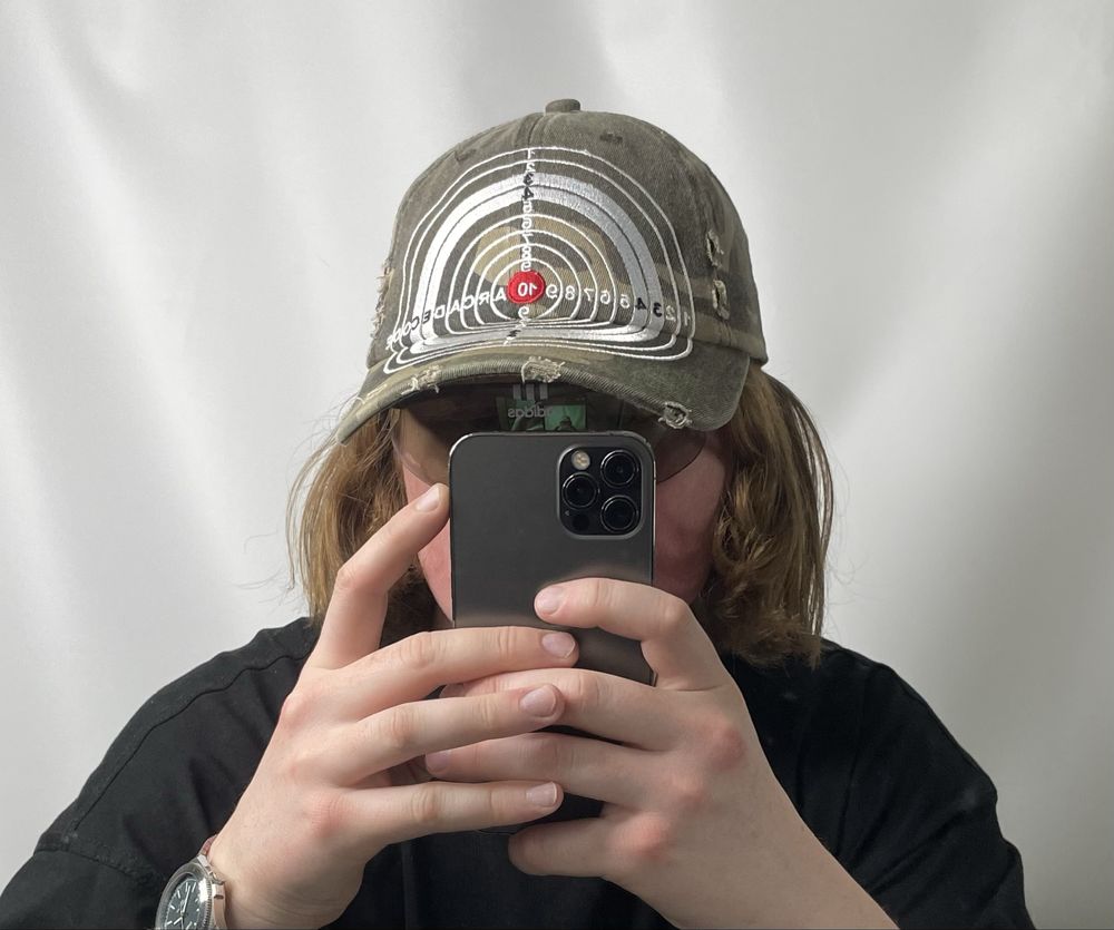 Кепка бейсболка Y2k distresed camo cap камо vetment balenc yzy racer