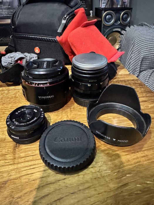 Lustrzanka Canon EOS 760D, obiektywy, lampa, torby. Duży zestaw!