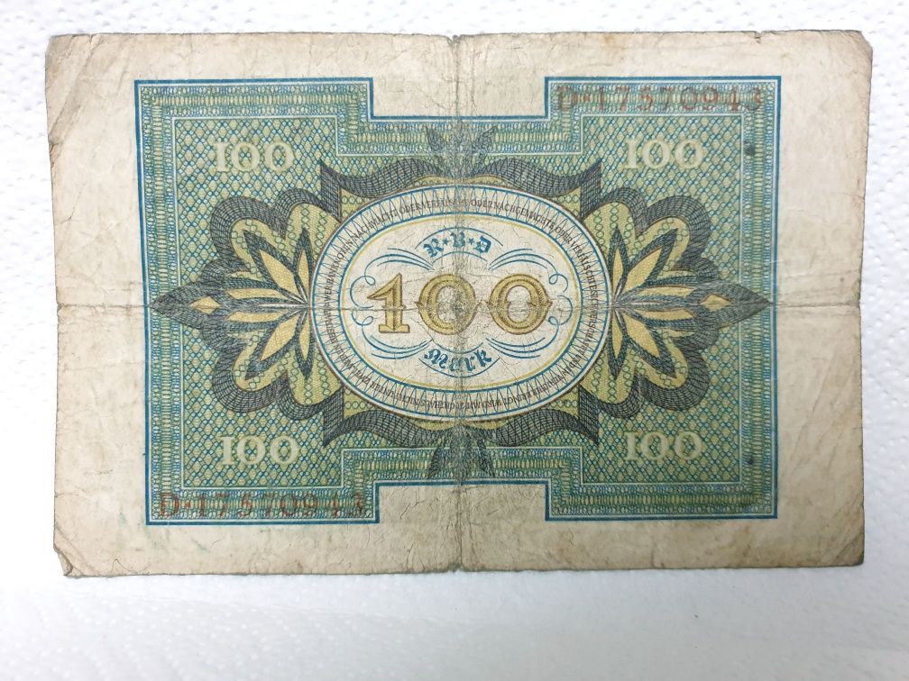 Antiga Reichsbanknote 100 Hundert Mark de 1920 - Alemanha