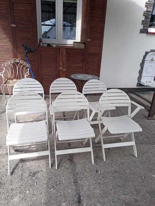 Zestawy ozdobnych mebli ogrodowych, ciężki metal i drewno. 1000zł