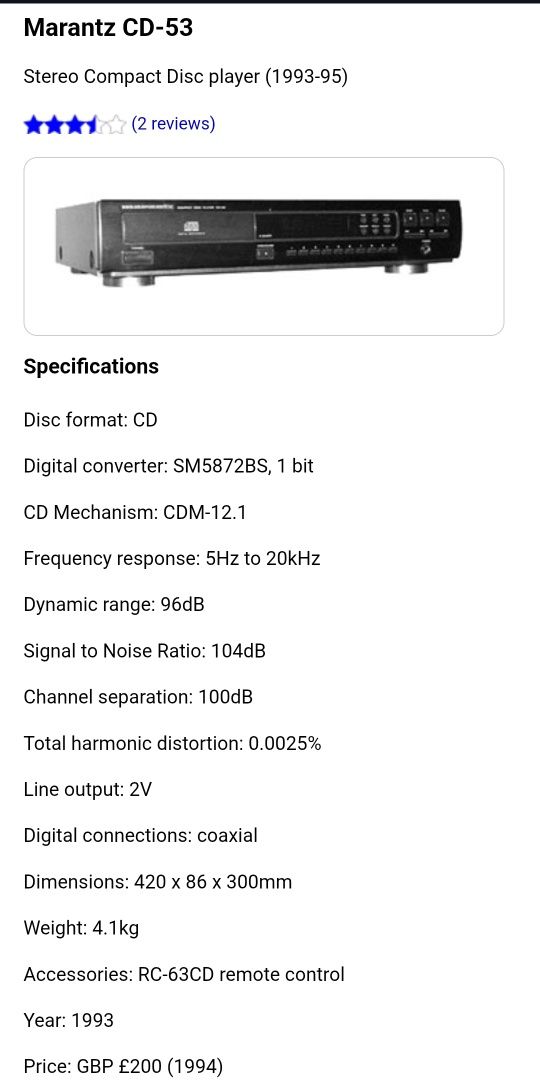 Marantz leitor CD 53