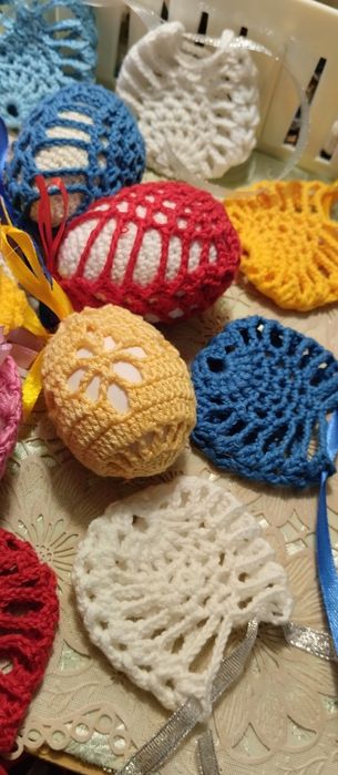 Великодні яйця (вироби) гачком.Мішечки для писанок гачком