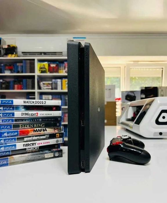 Приставка Playstation PS4 Slim 1TB | 10 Ігор | Гарантія | Наложка
