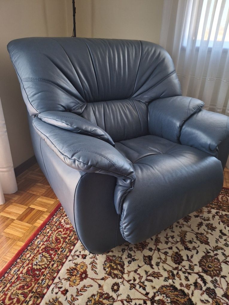 Sofás Pele Vintage Azul
