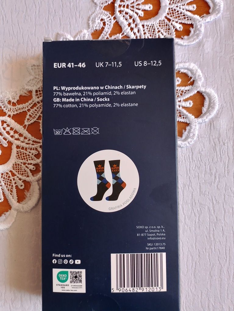 Skarpety męskie super tata rozmiar 41/46
