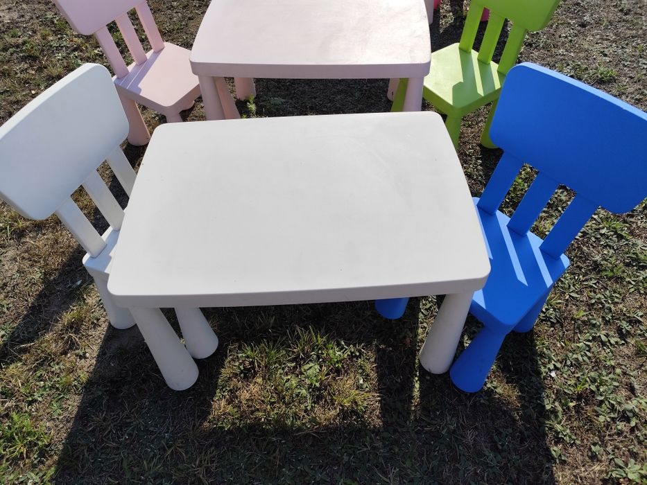 Zestaw stolik i dwa krzesełka Ikea mamut