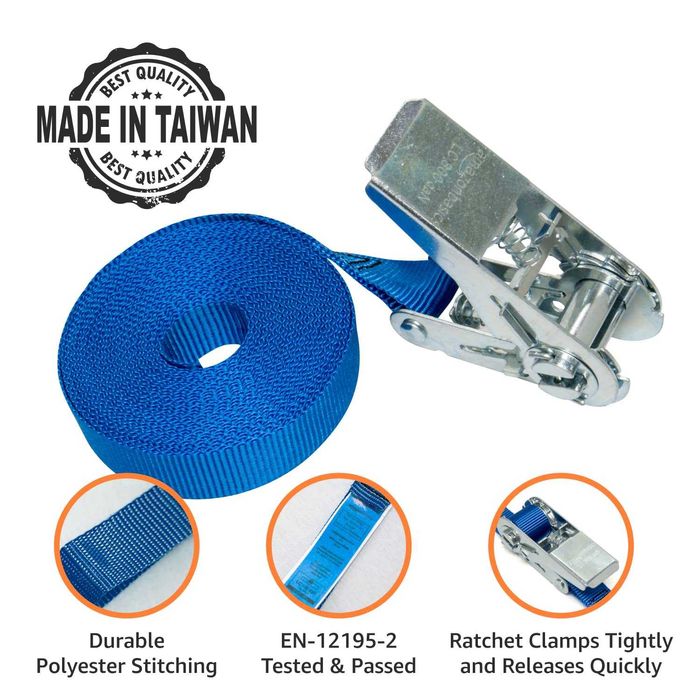 Pasy mocujące Amazon Basics z grzechotką, długość 6 m 2szt