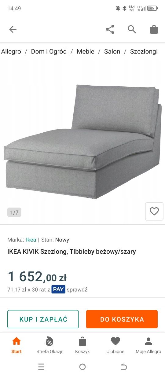Sofa kivi Ikea niebieska