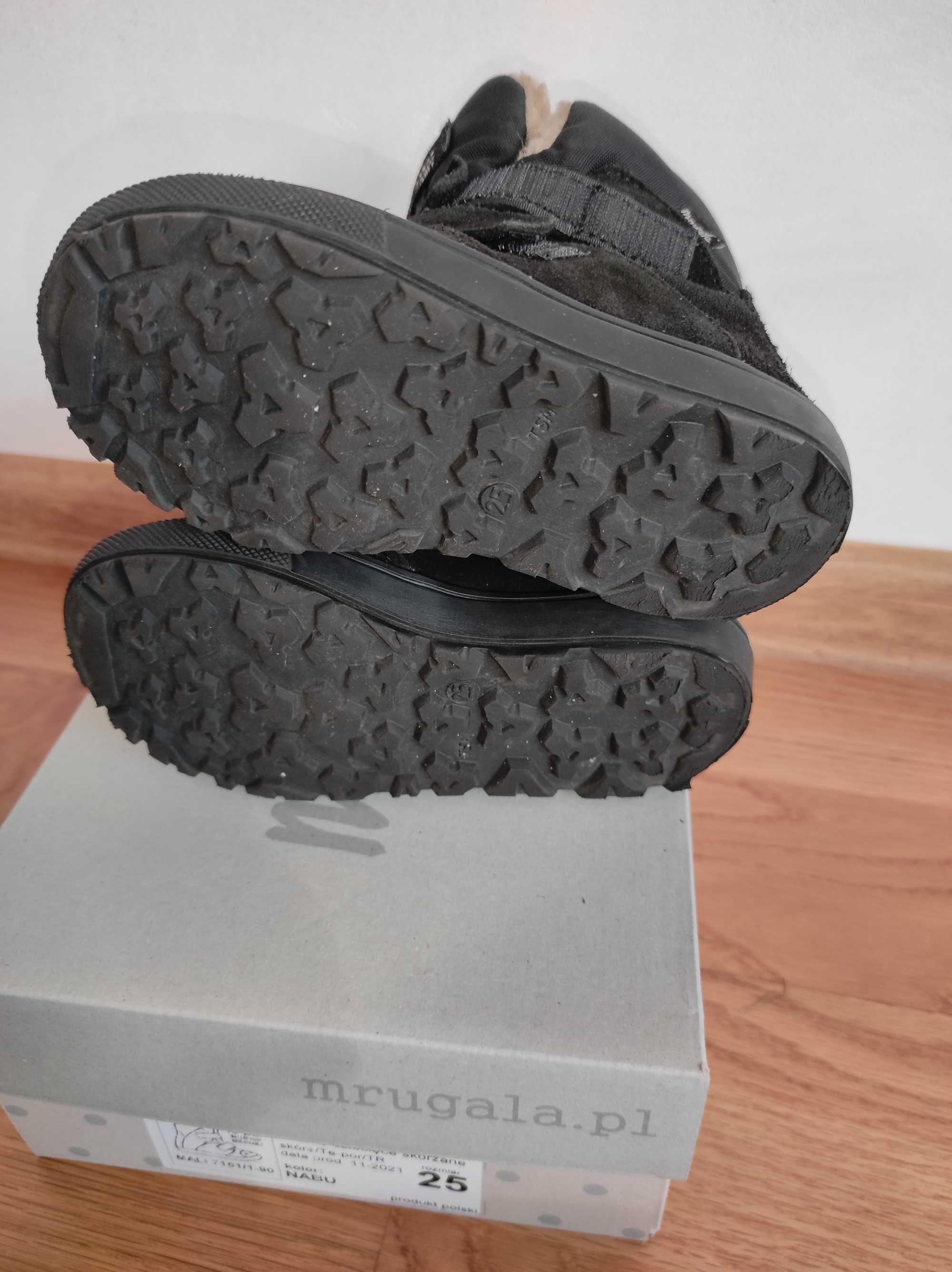 Buty zimowe dziecięce Mali nabu skórzane z membraną rozm. 25 Mrugała