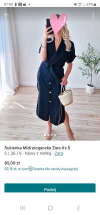 Piękna sukienka Zara Midi elegancka