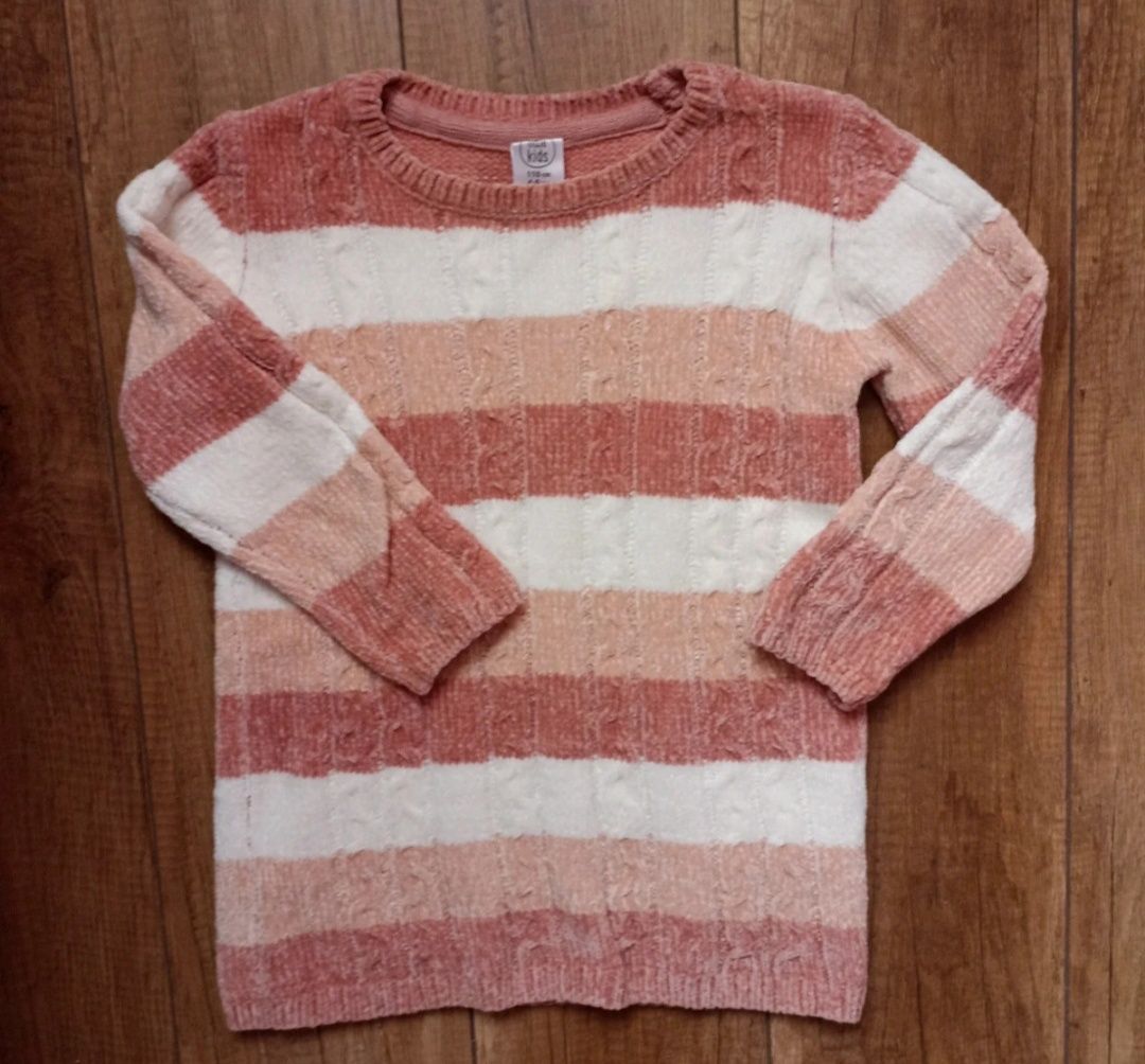 Little kids bluza sweter w paski włóczka rozm 110 4-5lat stan bdb