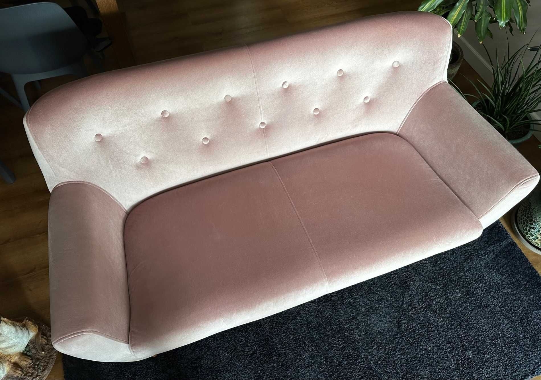 Sofa Almi Decor Formia 2 dwuosobowa aksamitny róż premium