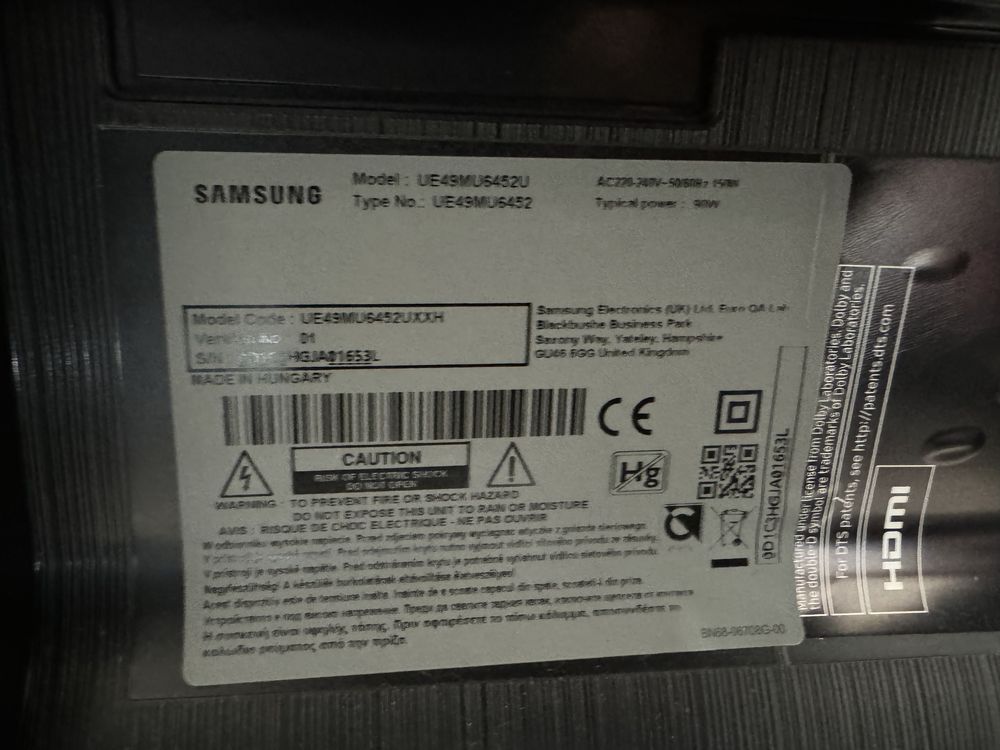 Telewizor Samsung 49 cali uszkodzony miga ekran