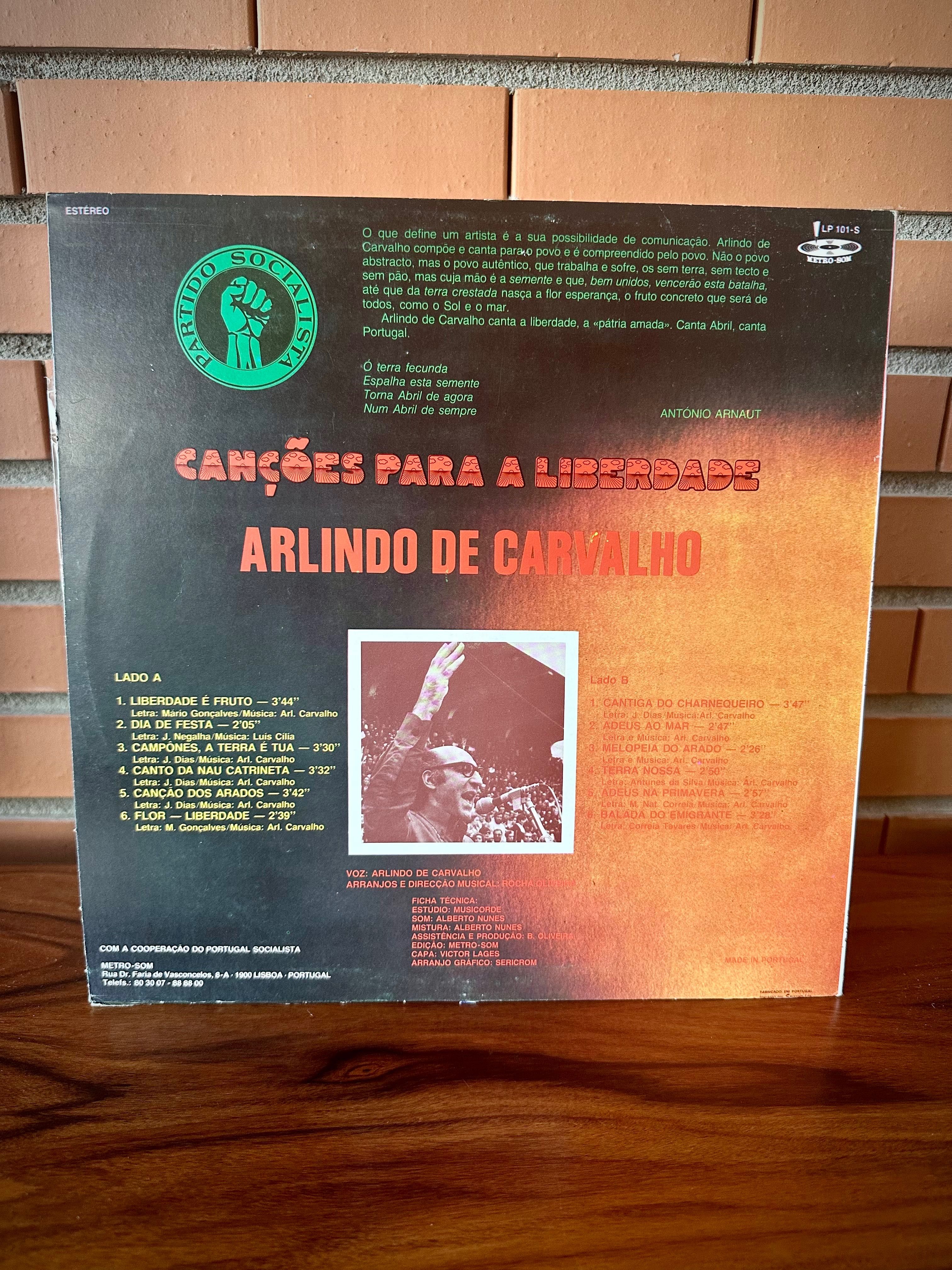 Disco vinil Arlindo de Carvalho - Canções para a Liberdade