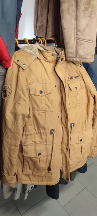 Джинсова утеплена курточка парка