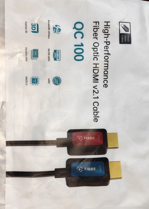 FIBBR QC100 HDMI 2.1 10 м – Волоконно-оптичний кабель преміум-класу