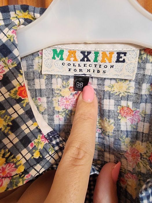 Vestido azul com flores Maxine, tamanho 98 centímetros