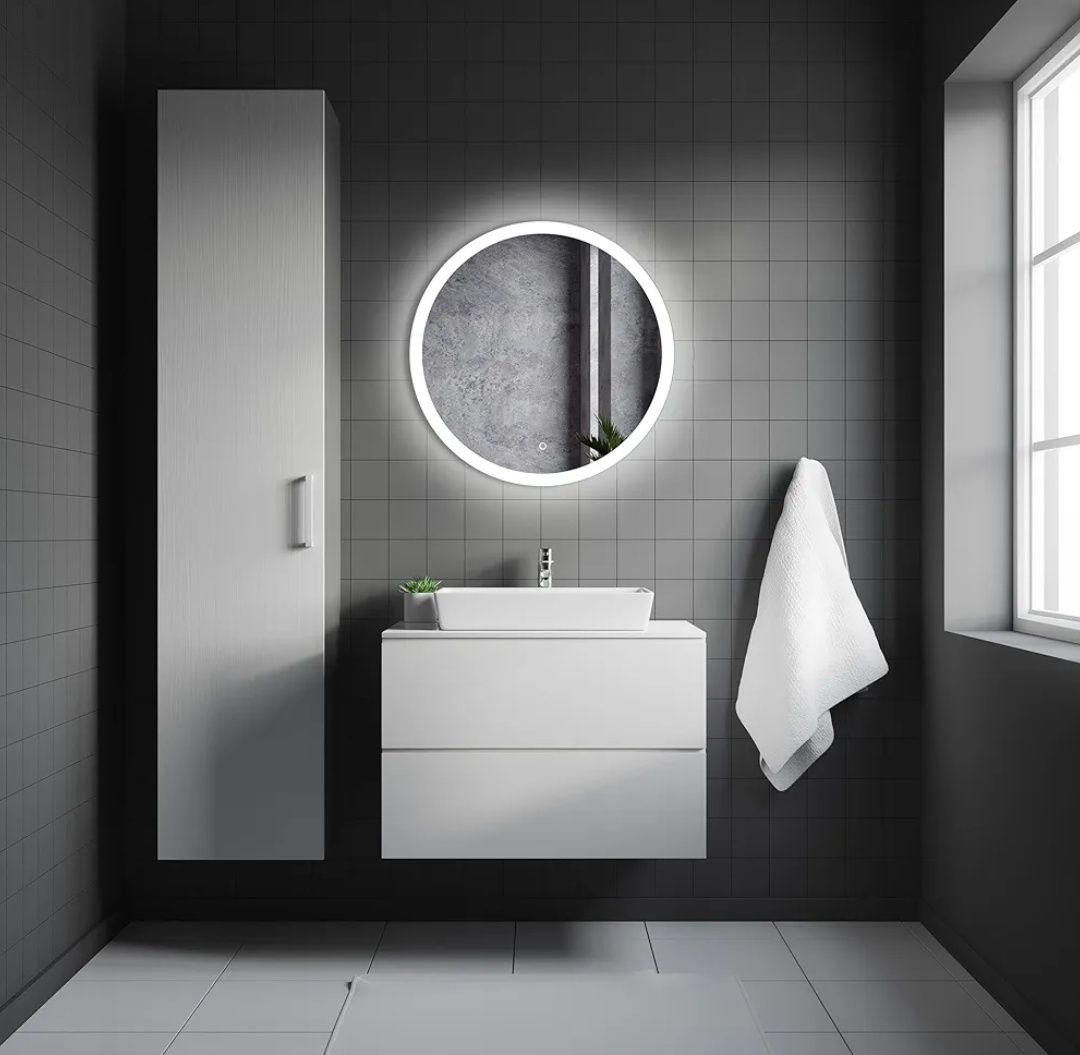 Venti 50 cm Okrągłe lustro łazienkowe z oświetleniem LED