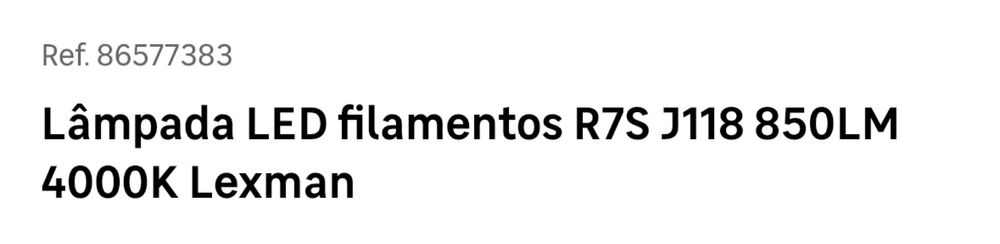 Lampada led filamentos R7S