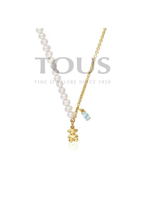 TOUS naszyjnik Bold Bear perły srebro 925 oryginał