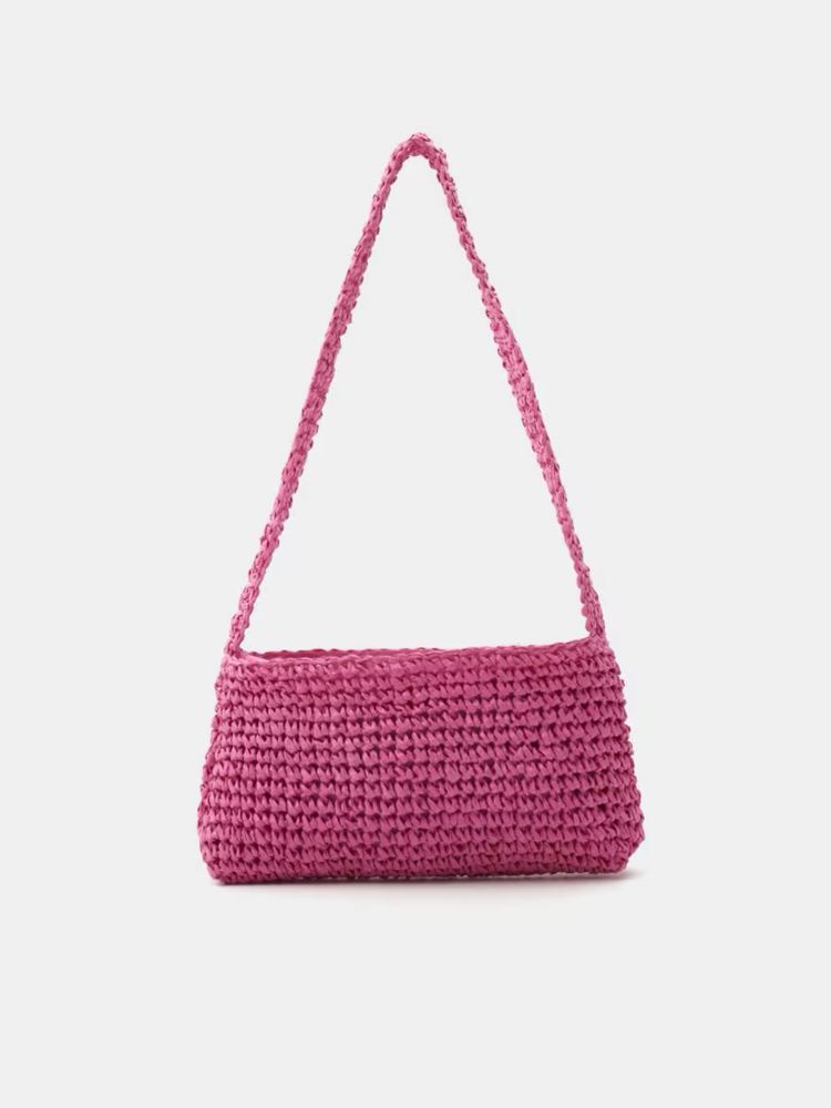 Безкоштовна доставка маленька плетена рожева сумка вʼязана