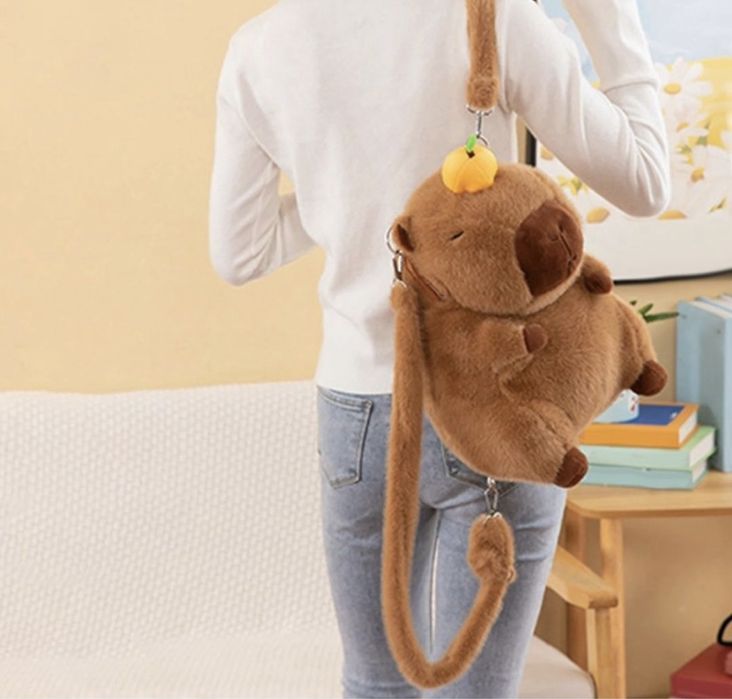 Рюкзак дитячий мʼяка іграшка Капібара 35 см  мягкая игрушка Капибара