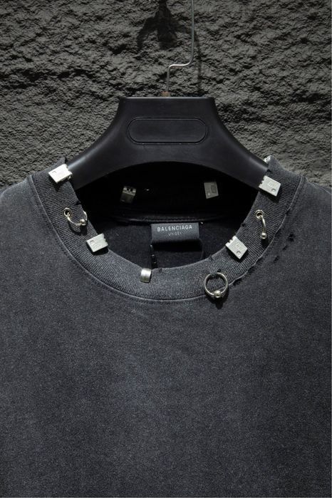 BALENCIAGA винтажная футболка оверсайз серая унисекс мужская