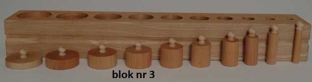 Cylindry do osadzania-blok nr 3-pomoc Montessori-OUTLET