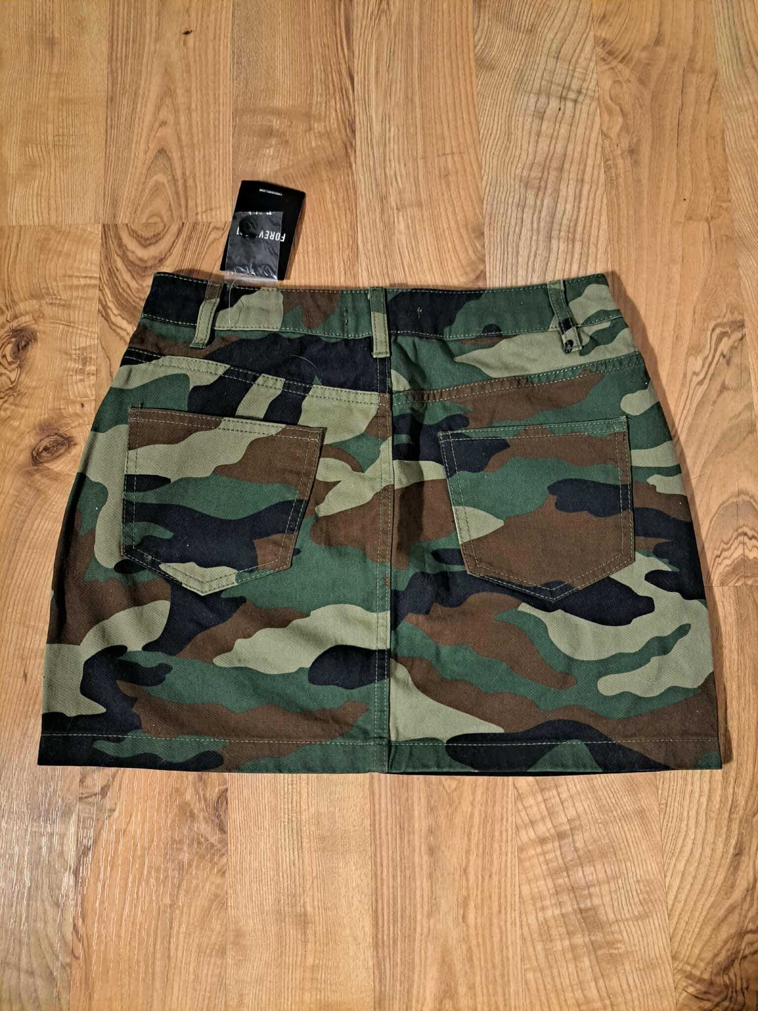 Spódnica camo Forever 21 S 38 khaki militarna w bardzo dobrym stanie