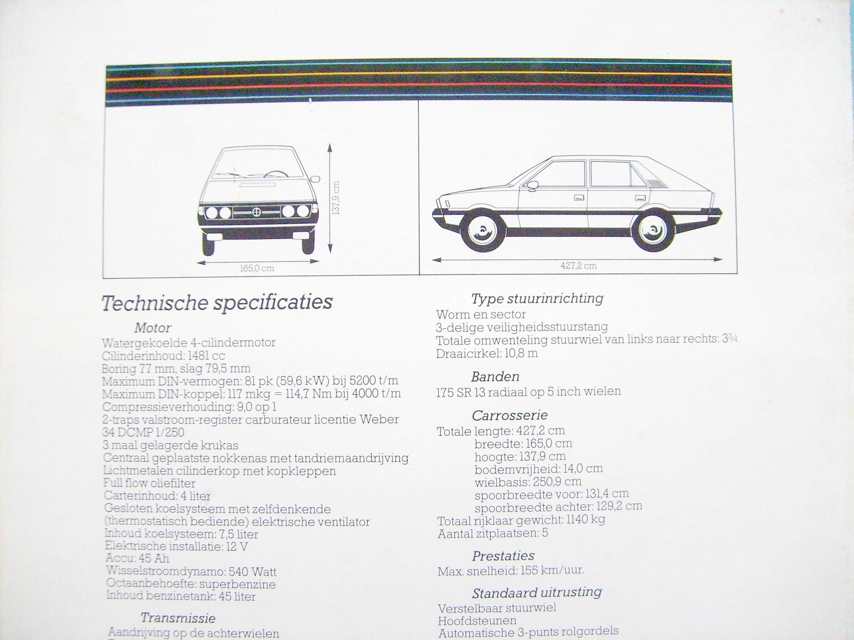FSO Polonez 1500 prospekt De Binckhorst Auto 1979 / 6 str., stan BDB+
